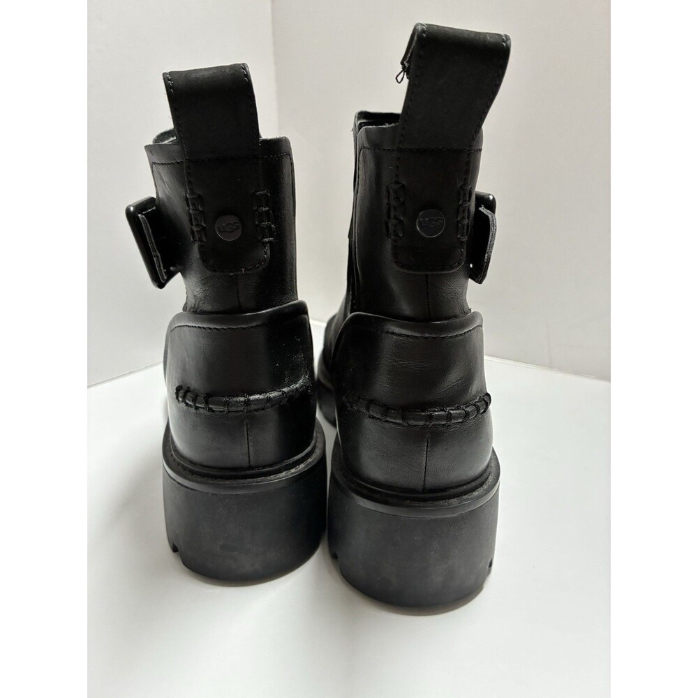 UGG STOCKTON WATERPROOF WOMEN BOOTS LEATHER BLACK US 9.5 - Picture 5 of 7